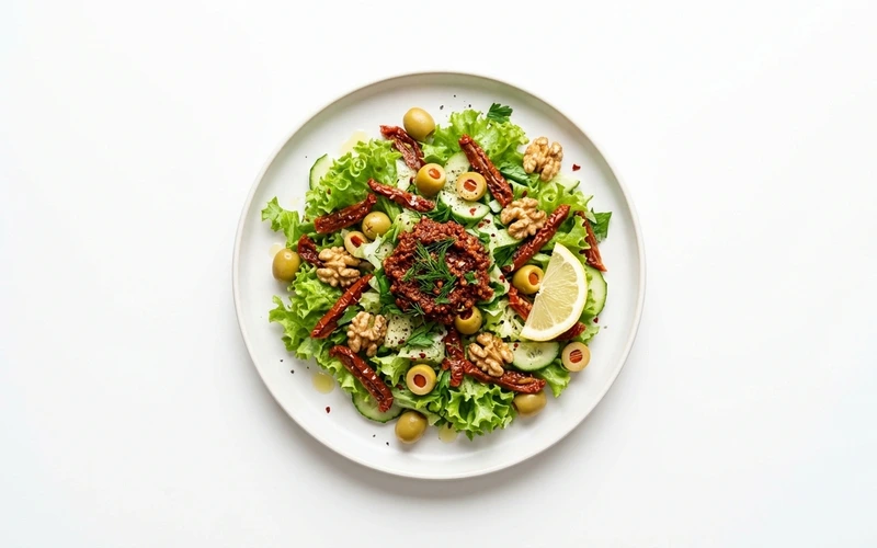 Diyet Acukalı Zeytinli Salata Tarifi