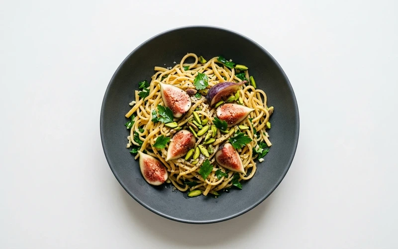 Diyet Erişteli İncirli Ilık Salata Tarifi