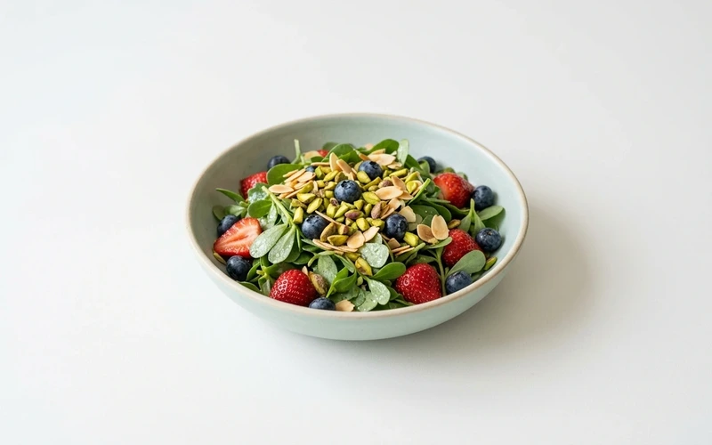 Diyet Fıstıklı ve Yaban Mersinli Salata Tarifi