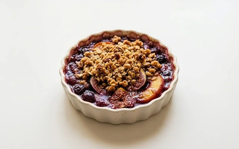 Diyet Güz Meyveli Crumble Tarifi