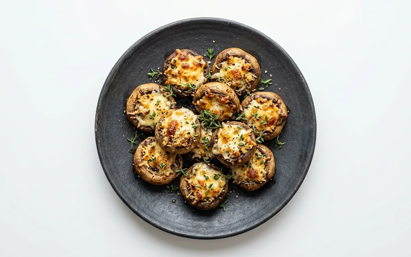 Diyet Kaşarlı ve Parmesanlı Mantarlar Tarifi