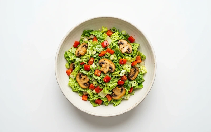 Diyet Mantarlı Biberli Salata Tarifi